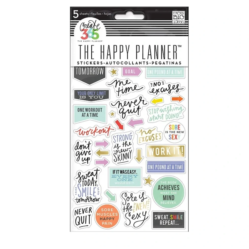 NEW: 2x Packs Happy Planner Fitness Theme Stickers